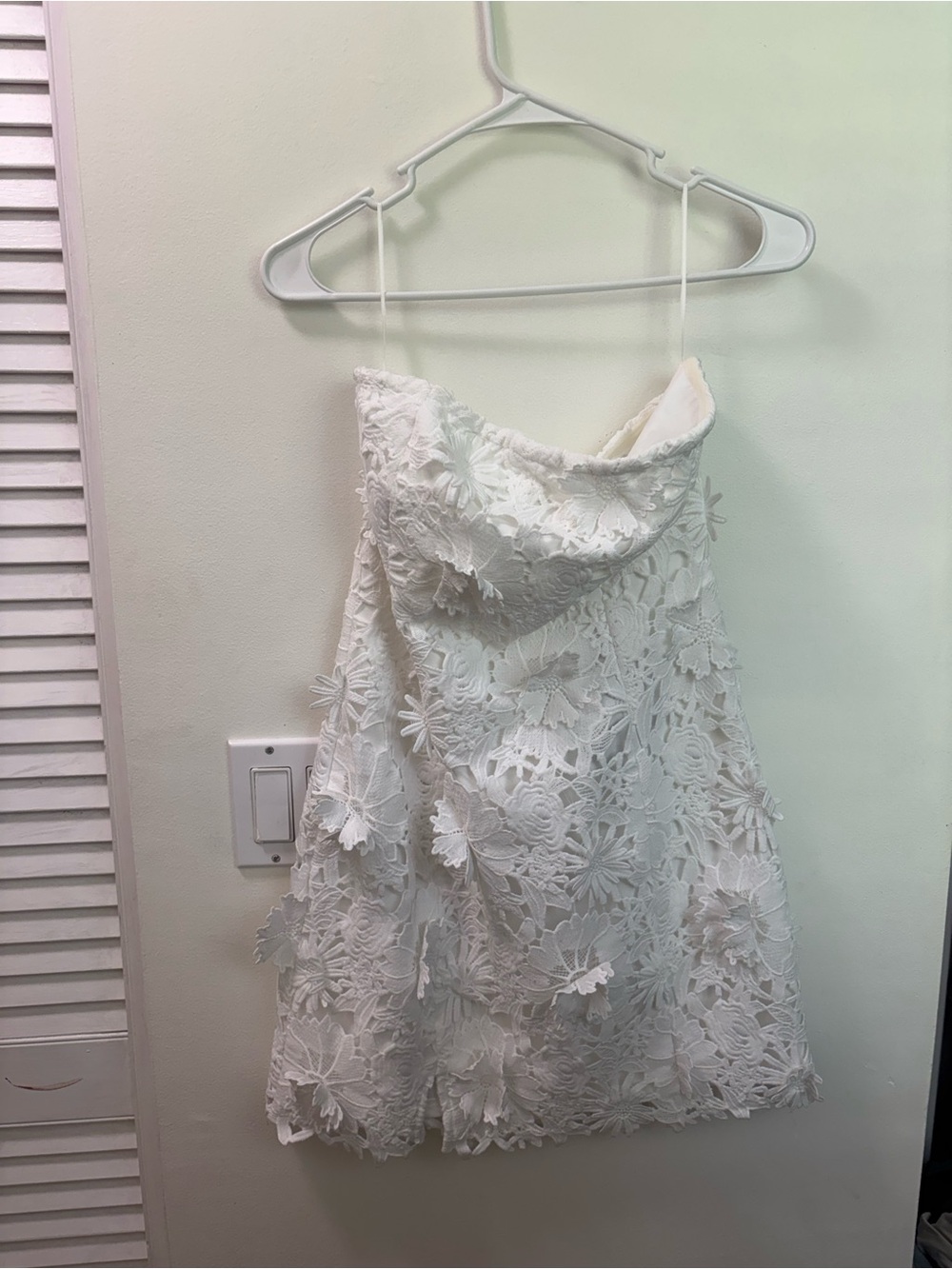 White Floral Lace Woman's Dress - Elegant Party Dress
